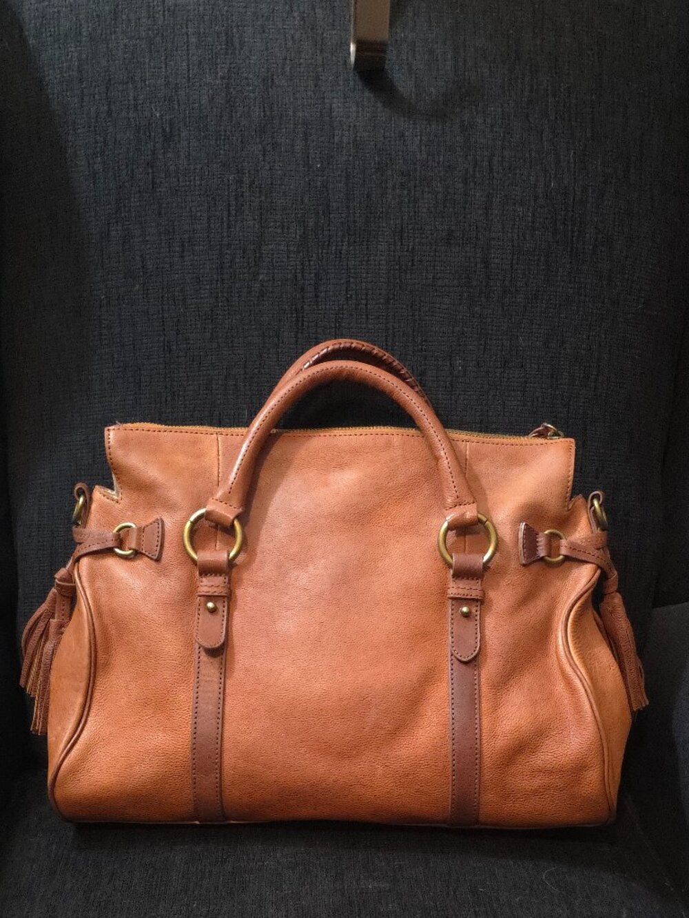 Margot Soft Brown Leather Satchel with Strap - Picture 2 of 11